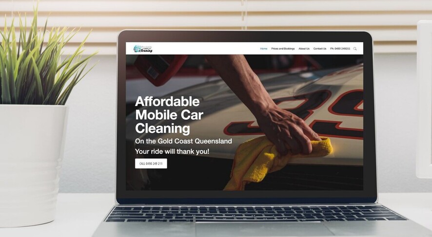 Your Web Presence Work: Affordable Mobile Car Cleaning Website on a Laptop