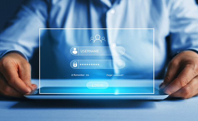 Login screen username and password