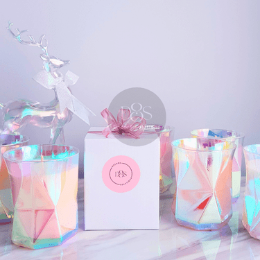 Christmas prismatic candle irridescent