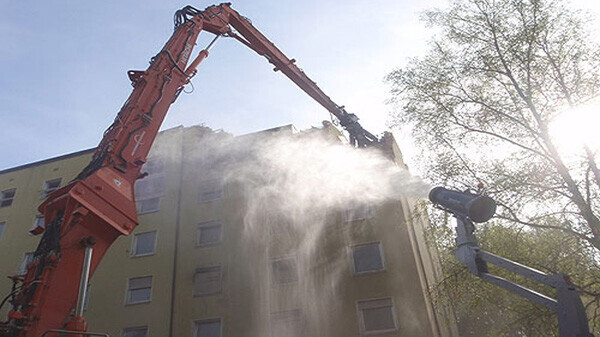 Ajet Misting System used on Construction Site