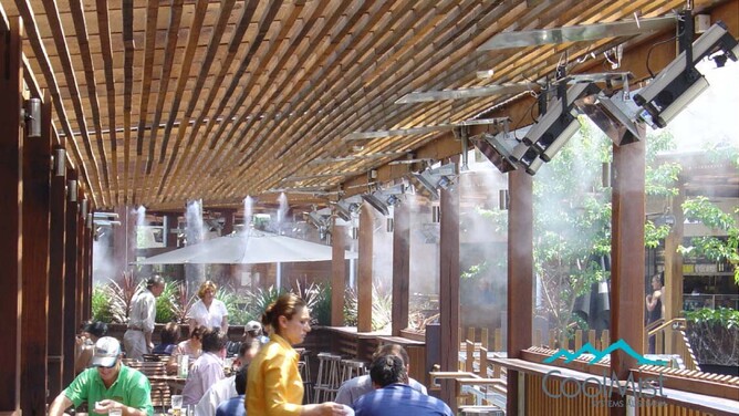 CoolMist misting system for outdoor dining venues