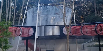Halo mist and sensory effect in childrens playground