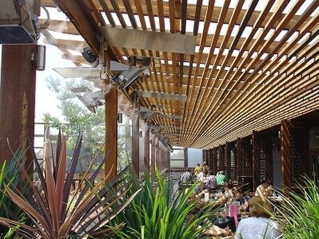 Outdoor Cooling with Mist Line Systems and Mist Fans for Hospitality Industry