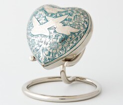Small heart urn for birds