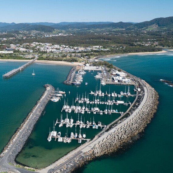 Aerial shot of Coffs Harbour