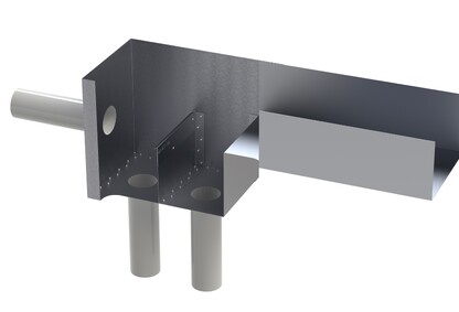 Sump with additional indicator overflow fitted