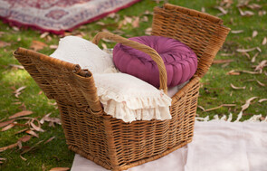 Large Cane Picnic Basket