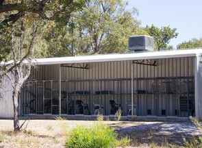 Cats can freely move between the inside air conditioned run and their outside enclosure