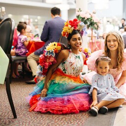 Rainbow Fairy with Two Girls Smiling