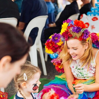 Rainbow Flower Fairy Face Painting