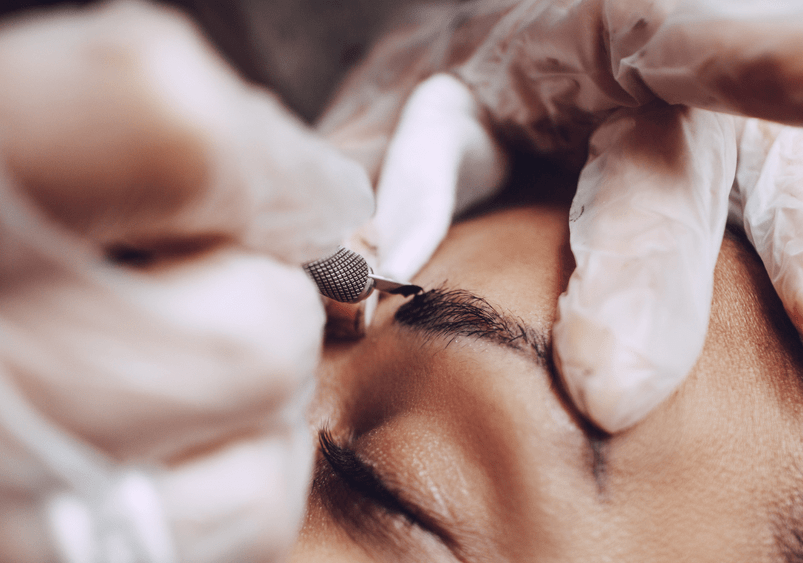 Image of eyebrow tinting process at Princess Nails Spa and Beauty