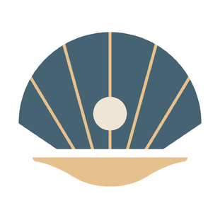 Graphic of a clam and pearl