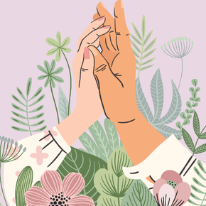 Want to find out more image of two hands, Self-Nuture Wellness Coaching