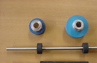 Roller set from a ticket dispenser