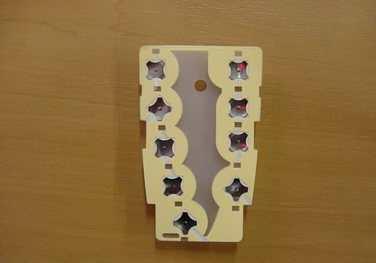 Silicone keypad reverse side showing metal domes