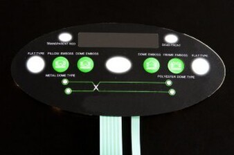 Thin film backlight shown in a membrane keypad