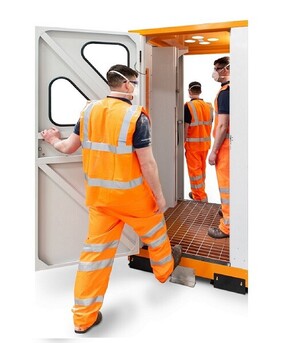 JetBlack Safety walk through hands free personnel cleaning booth