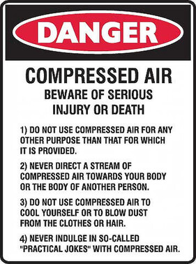 Dangers of compressed air