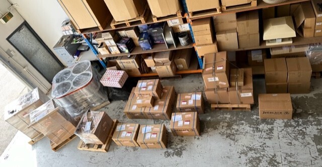 A top down view of the boxes ready to be dispatched to customers