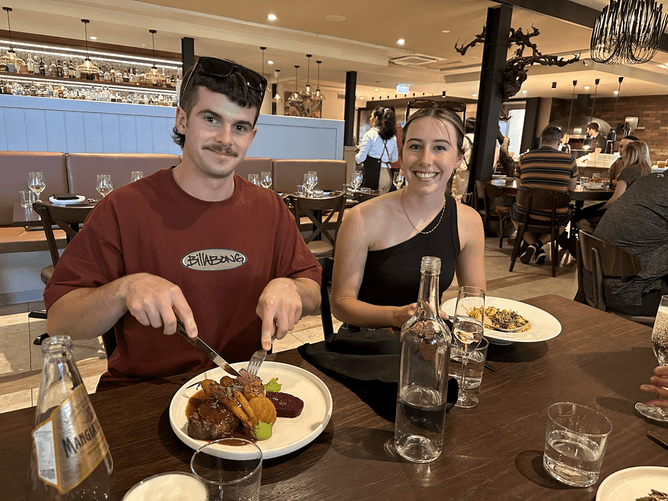 Zac and Abby at Sandalford Estate at the 2023 DEA Christmas party