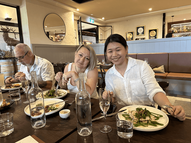 Nic and Amy at Sandalford Estate in the Swan Valley at the 2023 DEA Christmas party