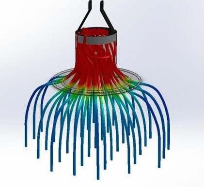 Diagram of Aerservices' high efficiency extraction hood capabilities - airflow is illustrated