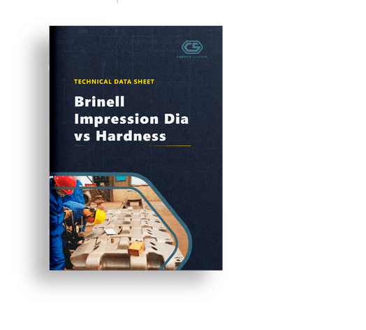 Castech Solutions Brinell Impression Dia vs Hardness TDS