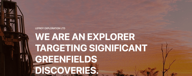 Lefroy Exploration website