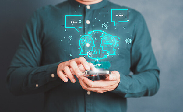 Person using AI and ChatGPT