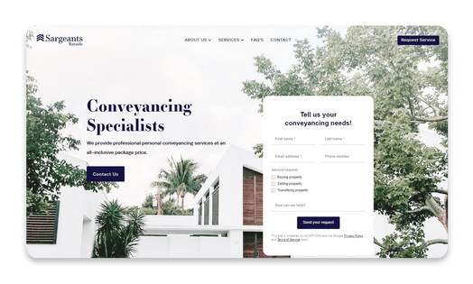 Sargeants Bayside website home page