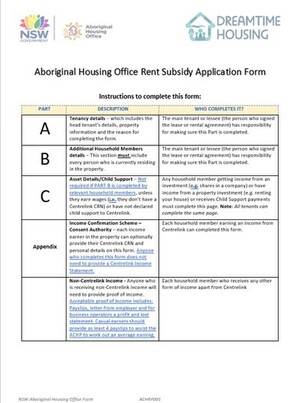 Rent Subsidy Application