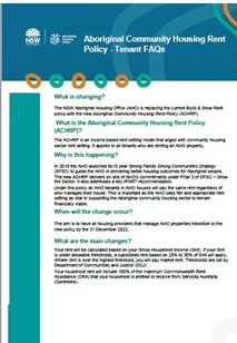 Aboriginal Community Housing Rent Policy - Tenant FAQs