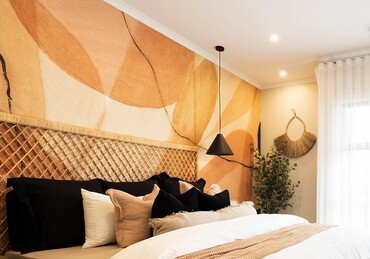 Orange bedroom wallpaper