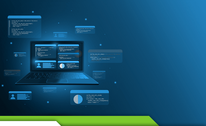 Laptop with software dashboard