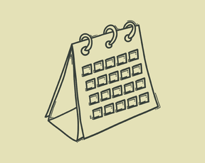 Hand drawn graphic of a flip calendar