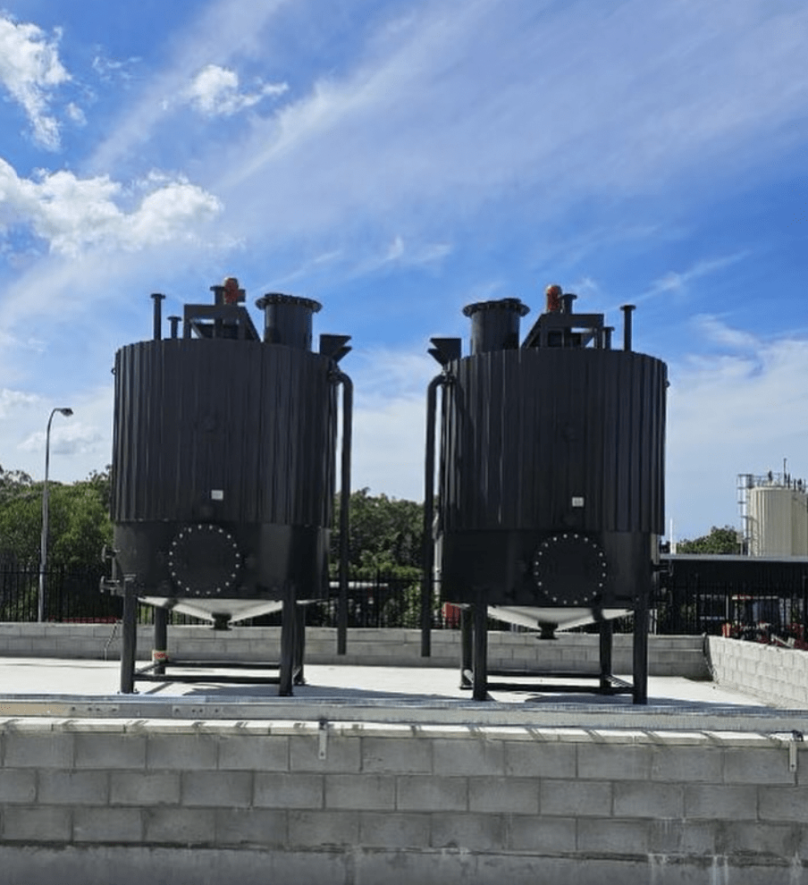 Twin Bitumen Mixing Tanks | Brisbane Tank Manufacturing | Brisbane Tank ...